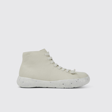 Side view of Peu Stadium White leather ankle boots for men