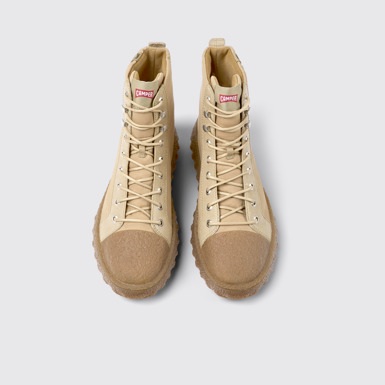 Ground Botines beige de tejido y piel para hombre