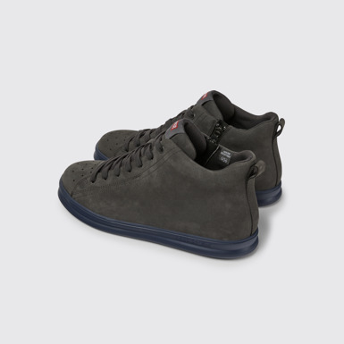 Back view of Runner Dark grey nubuck sneakers