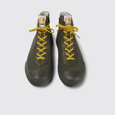 Overhead view of Camaleon Green boots for men