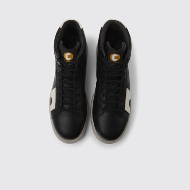 Overhead view of Runner K21 Black and white leather sneakers