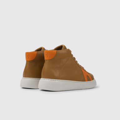 Back view of Runner K21 Brown and orange leather sneakers