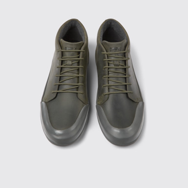 Chasis Botines verde oscuro de piel para hombre