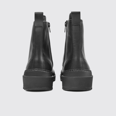 Back view of Brutus Trek Black leather ankle boots for men