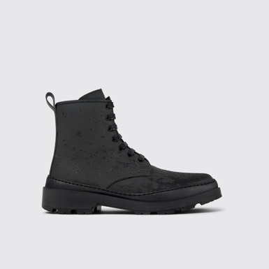 Side view of Brutus Trek Gray-black medium boots for men