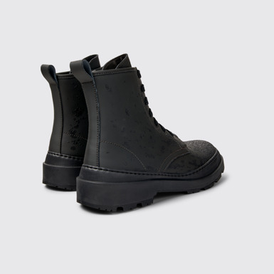 Back view of Brutus Trek Gray-black medium boots for men