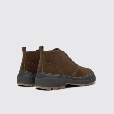 Back view of Brutus Trek Brown nubuck ankle boots for men
