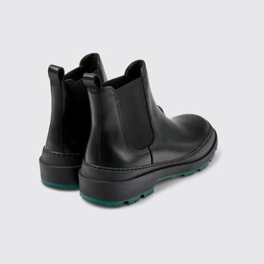 Back view of Brutus Trek Black leather ankle boots for men