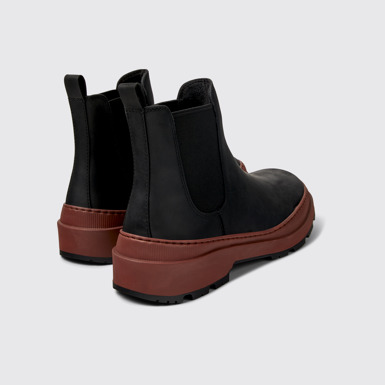Back view of Brutus Trek Black nubuck ankle boots for men