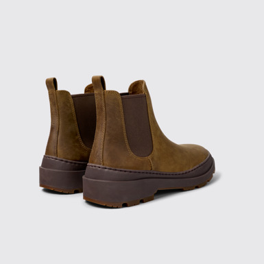 Back view of Brutus Trek Brown nubuck ankle boots for men