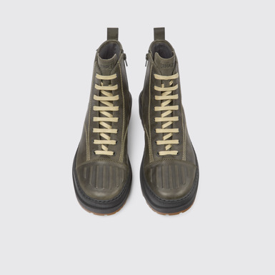 Overhead view of Brutus Trek Dark green nubuck ankle boots for men