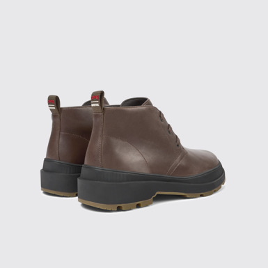 Back view of Brutus Trek Brown leather ankle boots for men