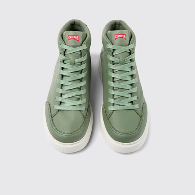 Overhead view of Runner K21 Green leather sneakers for men