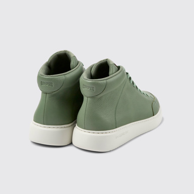 Back view of Runner K21 Green leather sneakers for men