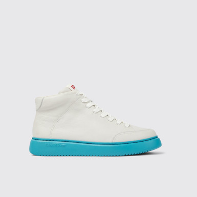 Side view of Runner K21 White non-dyed leather sneakers for men