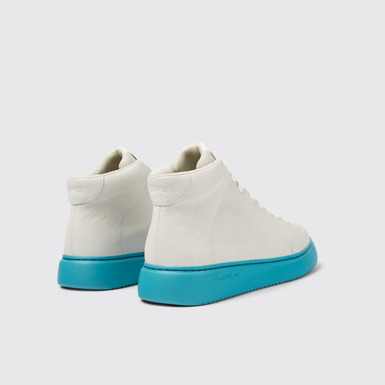 Back view of Runner K21 White non-dyed leather sneakers for men