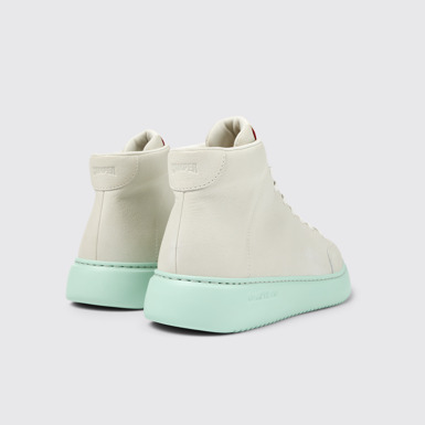 Back view of Runner K21 White Leather Sneaker Bootie for Men