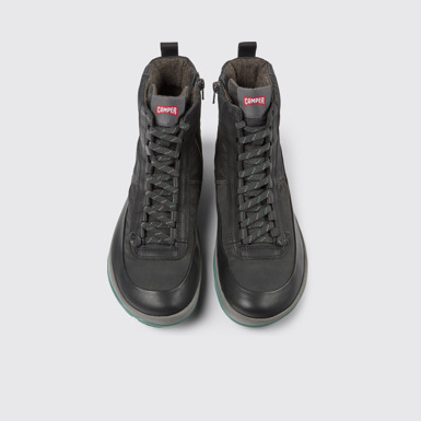 Overhead view of Peu Pista Gray and black boots for men