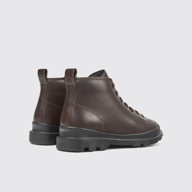 Back view of Brutus Dark brown leather ankle boots for men