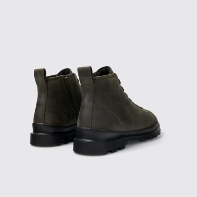 Back view of Brutus Dark green ankle boot for men