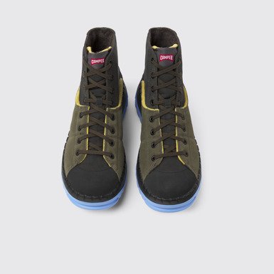Overhead view of Teix Green ankle boots for men