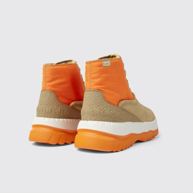Back view of Teix Orange and beige ankle boots for men