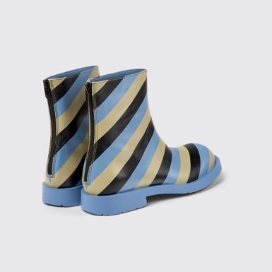 Back view of MIL 1978 Multicolored leather ankle boots for men