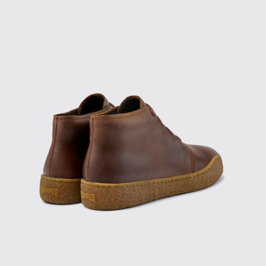 Back view of Peu Terreno Brown leather shoes for men