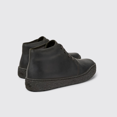 Back view of Peu Terreno Gray Nubuck Ankle Boots for Men.