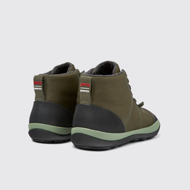 Back view of Peu Pista Green-gray textile ankle boots for men