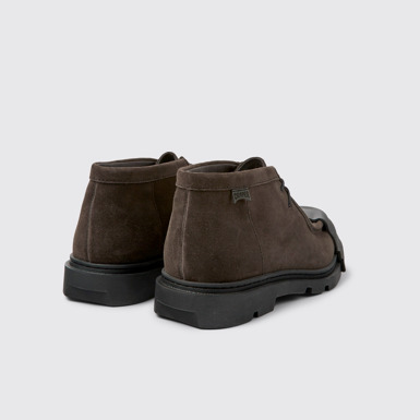 Back view of Junction Gray nubuck shoes for men