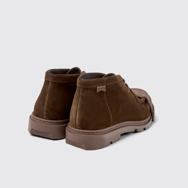 Back view of Junction Brown nubuck shoes for men