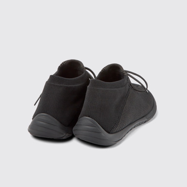 Back view of Path Black textile shoes for men