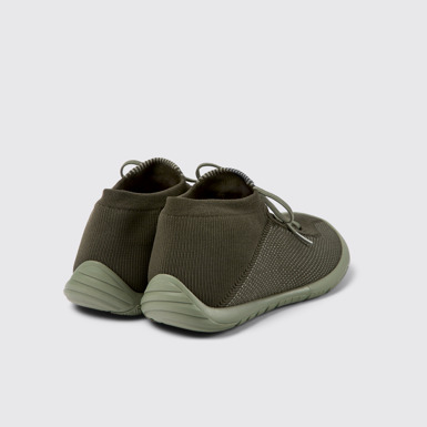 Back view of Path Green-gray textile sneakers for men