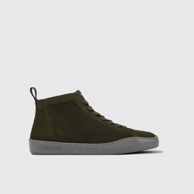 Side view of Peu Touring Multicolored one-piece knit sneakers for men