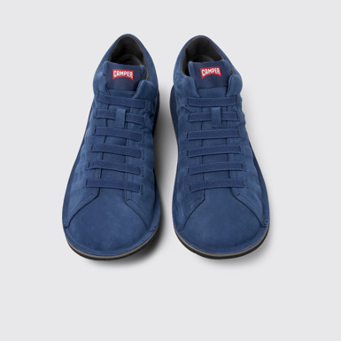 Overhead view of K300479-003 Blue nubuck sneakers