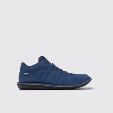 Side view of K300479-003 Blue nubuck sneakers
