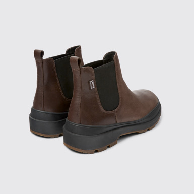 Back view of Brutus Trek HYDROSHIELD® Brown leather ankle boots for men