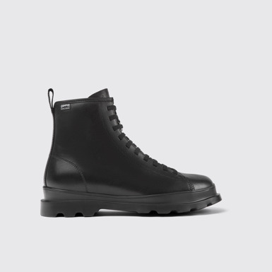 Side view of Brutus HYDROSHIELD® Black medium lace boot for men