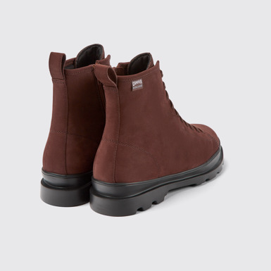 Back view of Brutus HYDROSHIELD® Burgundy medium lace boot for men