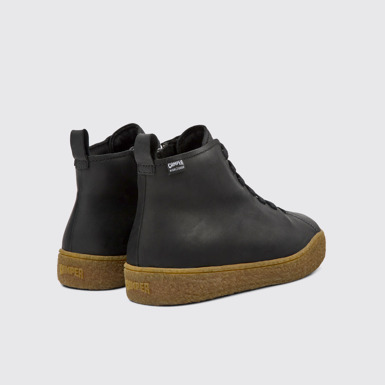 Back view of Peu Terreno HYDROSHIELD® Black leather shoes for men