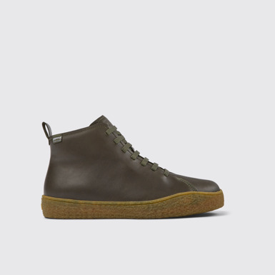 Side view of Peu Terreno HYDROSHIELD® Brown leather shoes for men