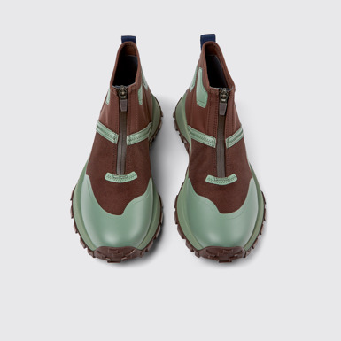 Overhead view of Drift Trail VIBRAM Multicolored recycled PET ankle boots for men