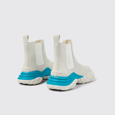 Back view of Pelotas Mars White responsibly raised leather ankle boots