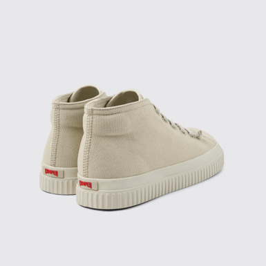 Back view of Peu Roda Gray recycled cotton sneakers for men