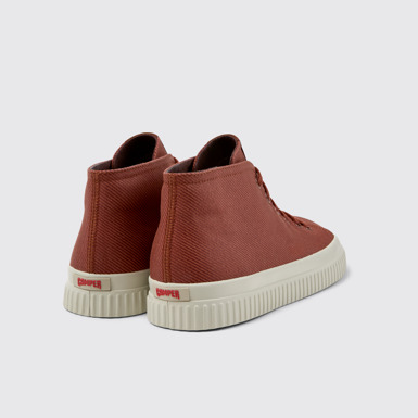 Back view of Peu Roda Red recycled cotton sneakers for men