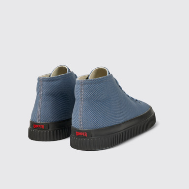 Back view of Peu Roda Gray recycled cotton sneakers for men