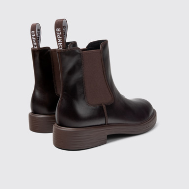 Back view of Dean Brown leather ankle boots for men