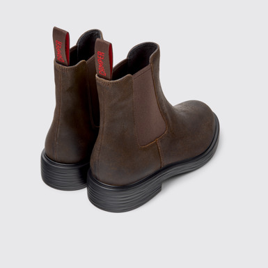 Back view of Dean Brown Nubuck Ankle Boots for Men.