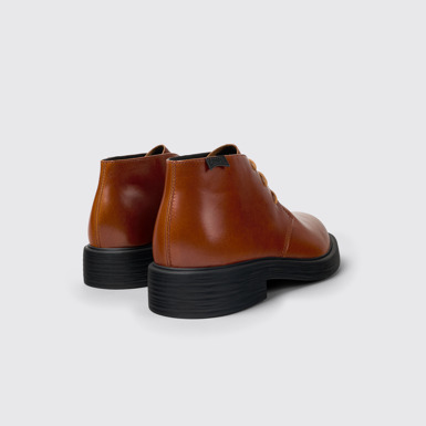 Back view of Dean Brown leather ankle boots for men
